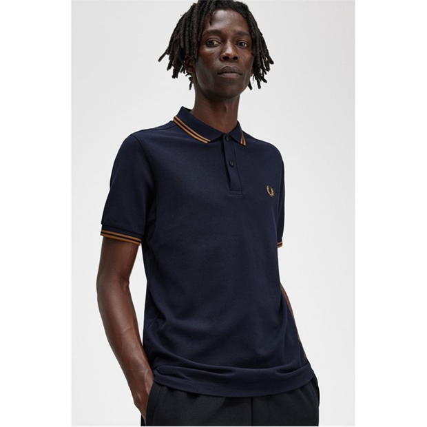 Tricouri Polo Fred Perry maneca scurta Twin Tipped bleumarin r63