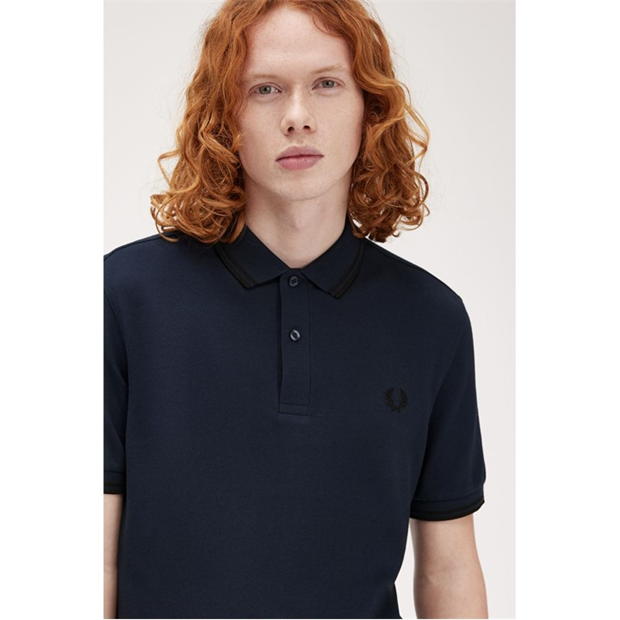 Tricouri Polo Fred Perry maneca scurta Twin Tipped inchis gri carbon