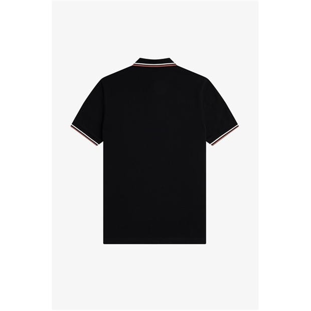 Tricouri Polo Fred Perry maneca scurta Twin Tipped negru portocaliu s03