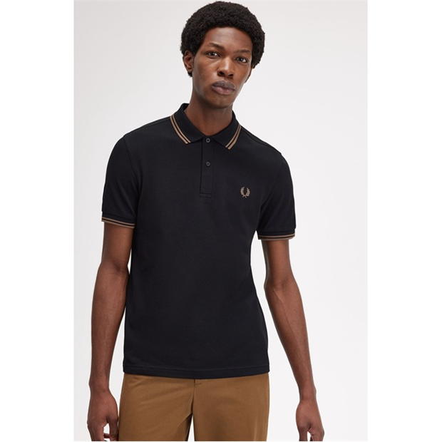 Tricouri Polo Fred Perry maneca scurta Twin Tipped negru sstone