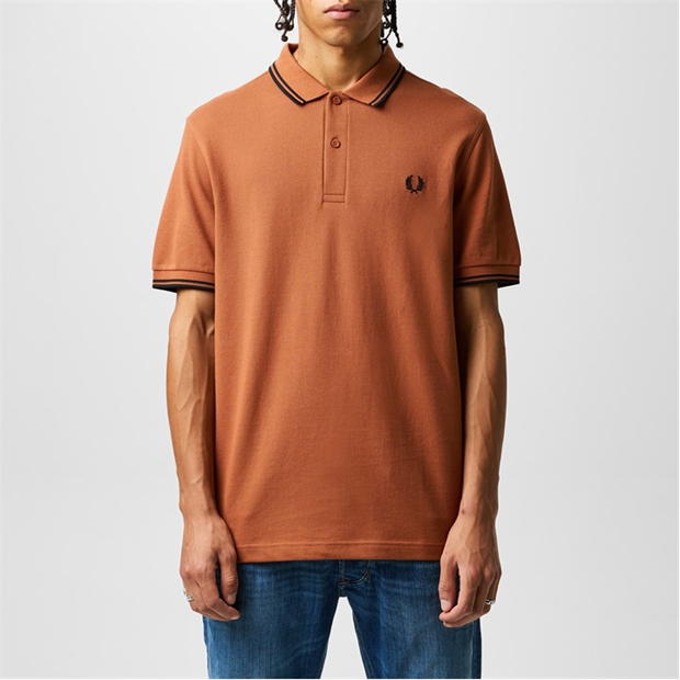 Tricouri Polo Fred Perry maneca scurta Twin Tipped portocaliu negru