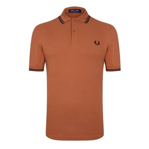 Tricouri Polo Fred Perry maneca scurta Twin Tipped portocaliu negru