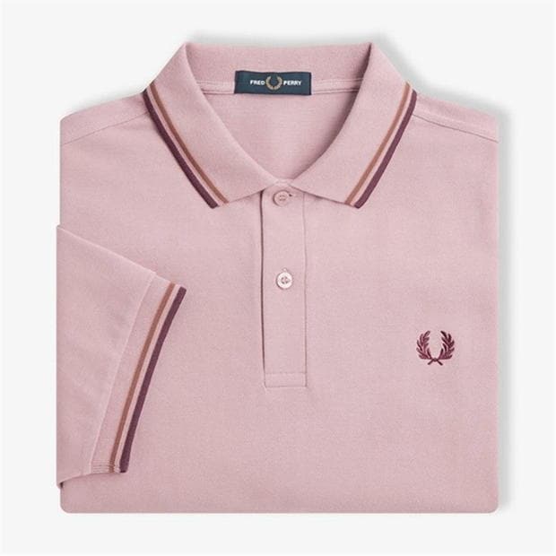 Tricouri Polo Fred Perry maneca scurta Twin Tipped pudrat roz s51