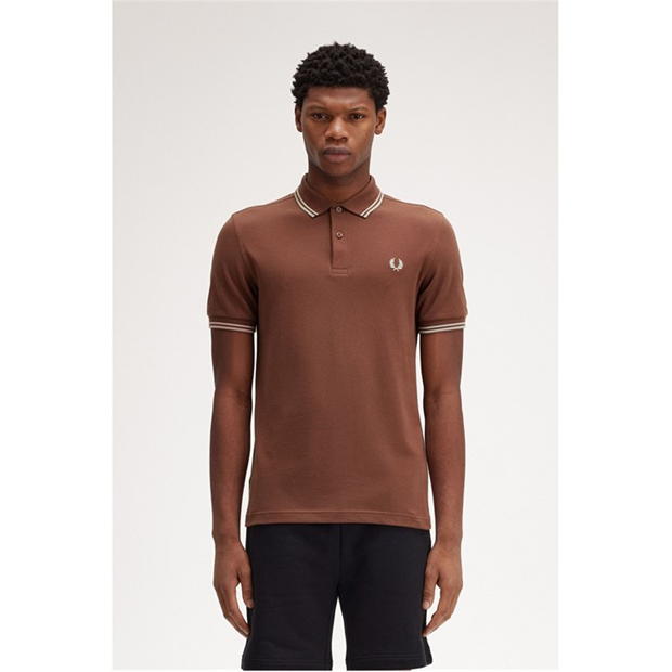 Tricouri Polo Fred Perry maneca scurta Twin Tipped whisky maro