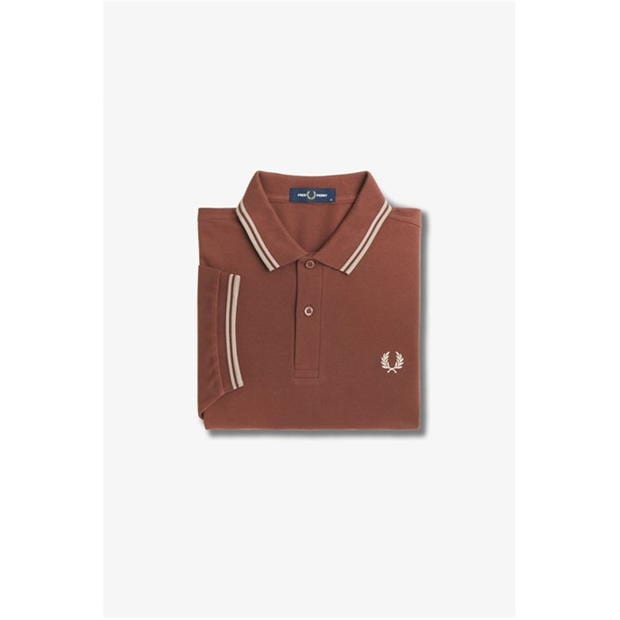 Tricouri Polo Fred Perry maneca scurta Twin Tipped whisky maro