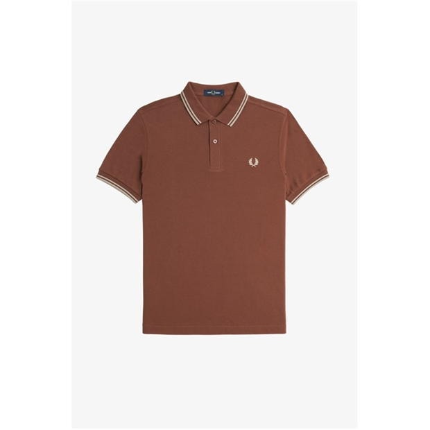 Tricouri Polo Fred Perry maneca scurta Twin Tipped whisky maro