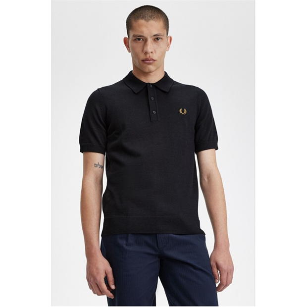 Tricouri polo Fred Perry tricot maneca scurta bleumarin