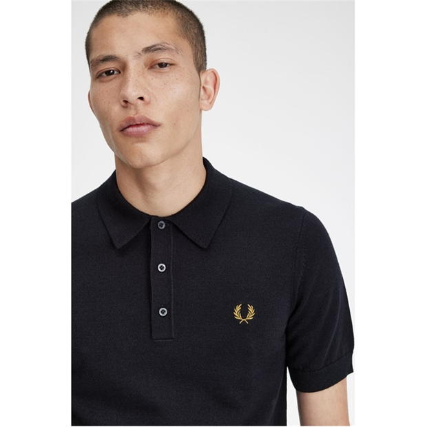 Tricouri polo Fred Perry tricot maneca scurta bleumarin