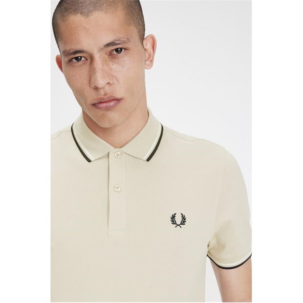 Tricouri Polo Fred Perry Twin Tipped bej alb negru