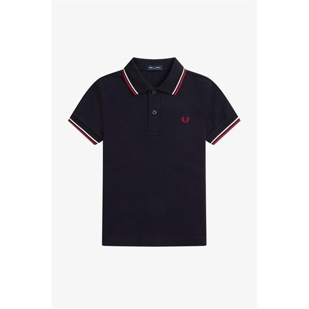 Tricouri Polo Fred Perry Twin Tipped bleumarin alb t55