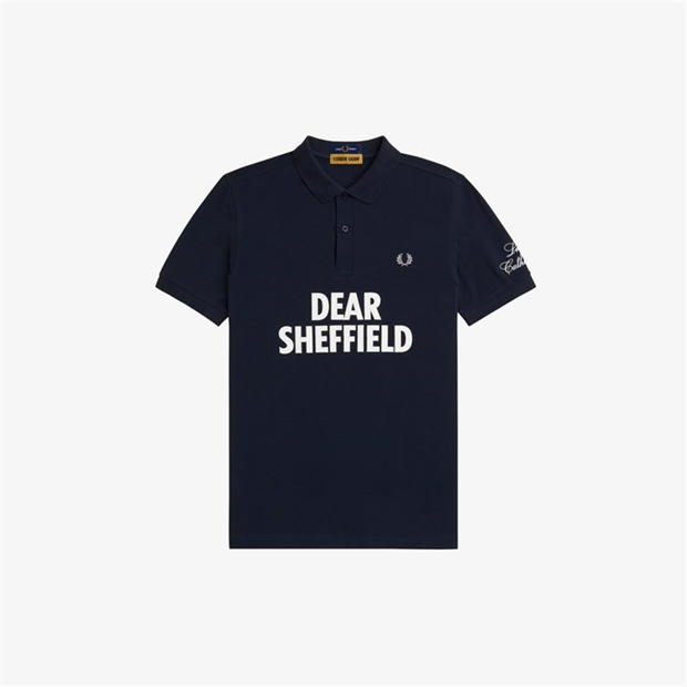 Tricouri Polo FRED PERRY X Corbin Shaw Dear Sheffield bleumarin