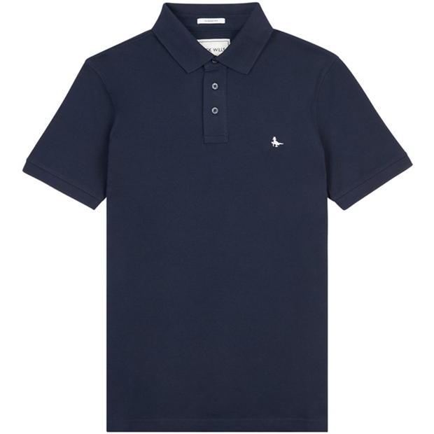 Tricouri polo Jack Wills Ald Pique pentru barbati albastru inchis bleumarin