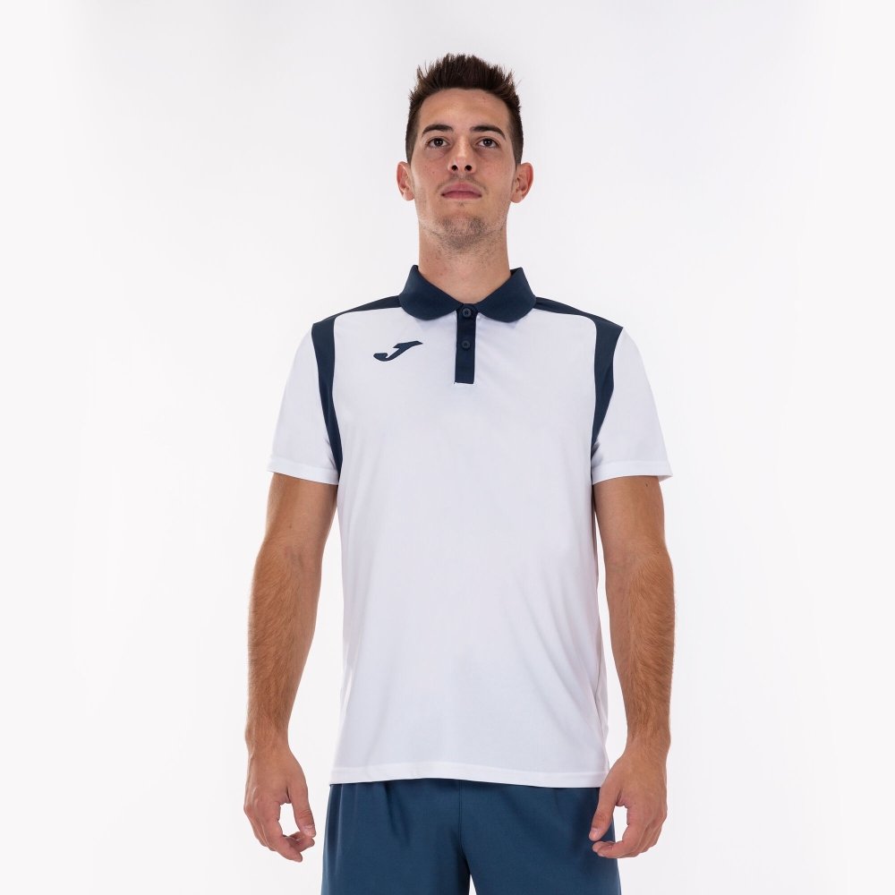 Joma Tricou Polo Champion V alb- bleumarin inchis cu maneca scurta