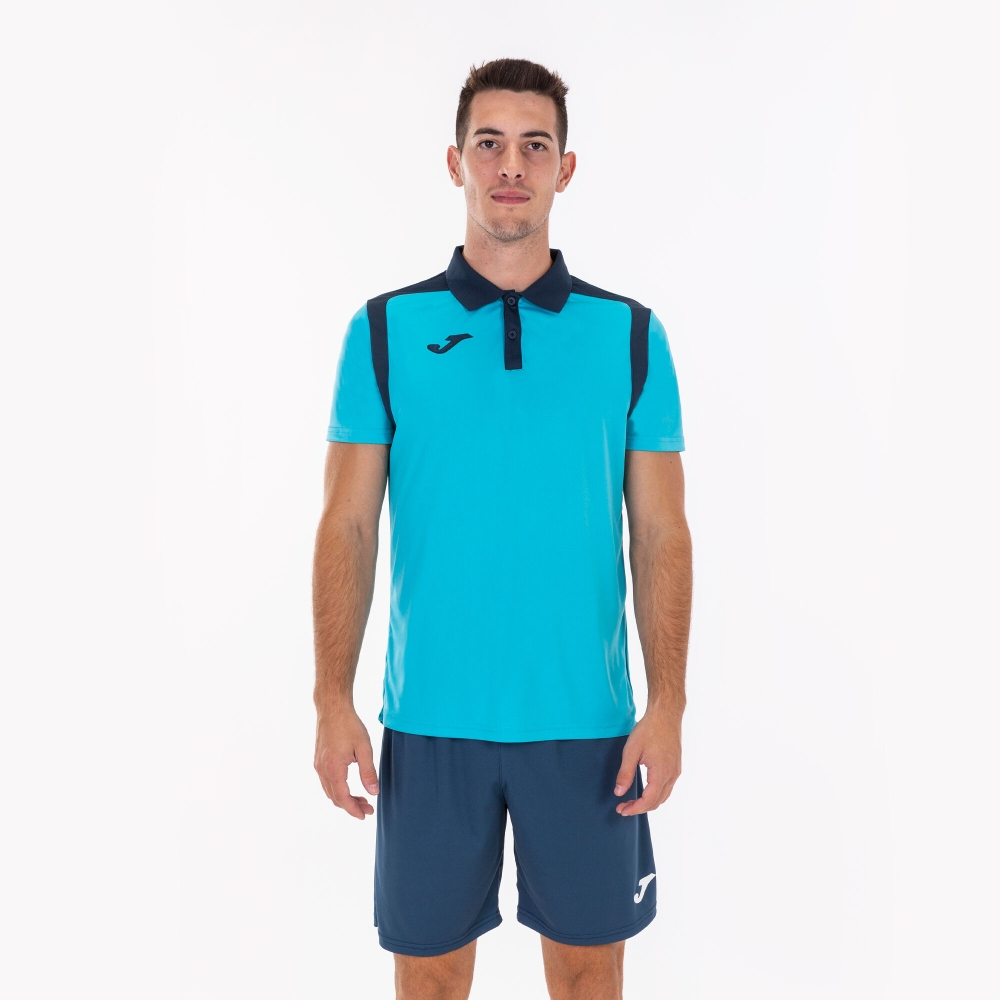 Joma Tricou Polo Champion V Fluor Turquiose- bleumarin inchis cu maneca scurta fosforescent turcoaz