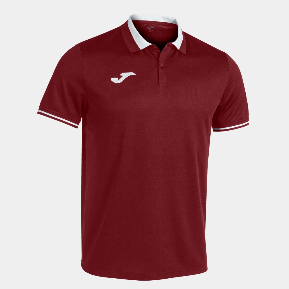 Tricouri polo Joma Championship VI maneca scurta visiniu alb