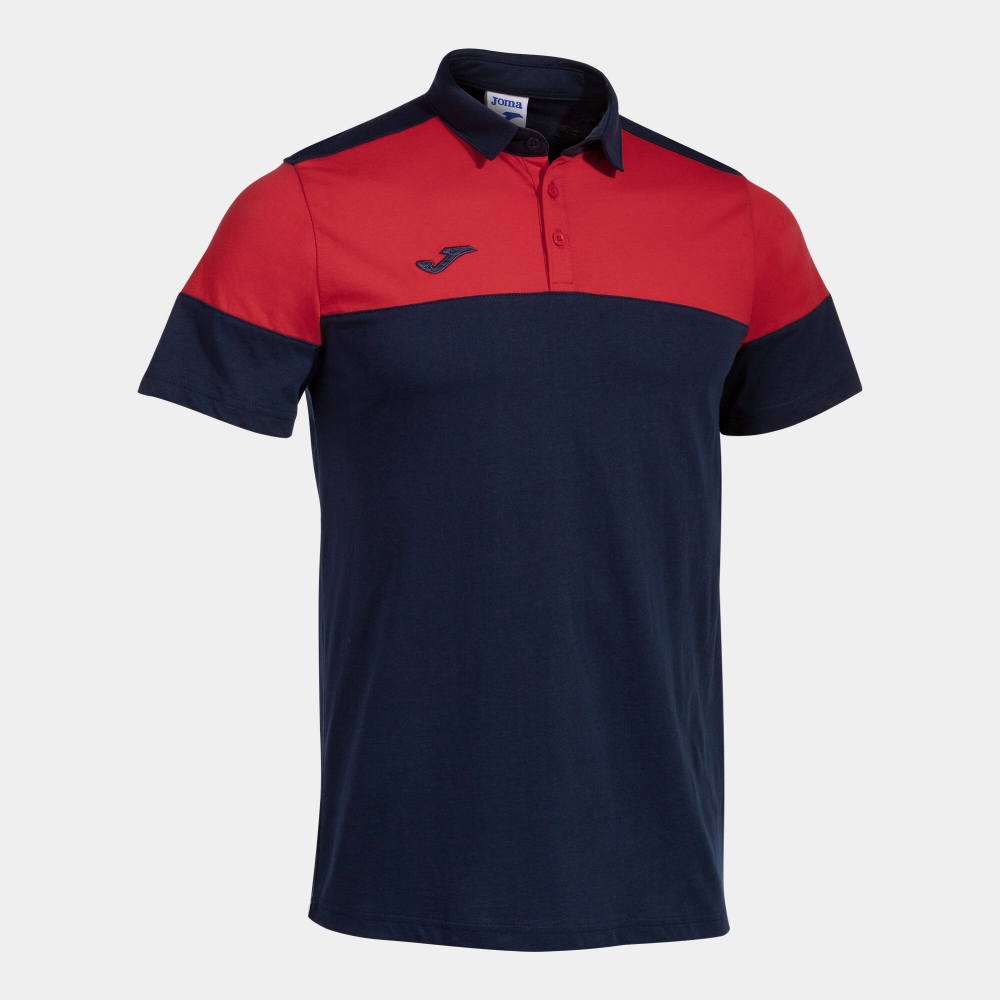 Tricouri polo Joma Crew V maneca scurta bleumarin rosu