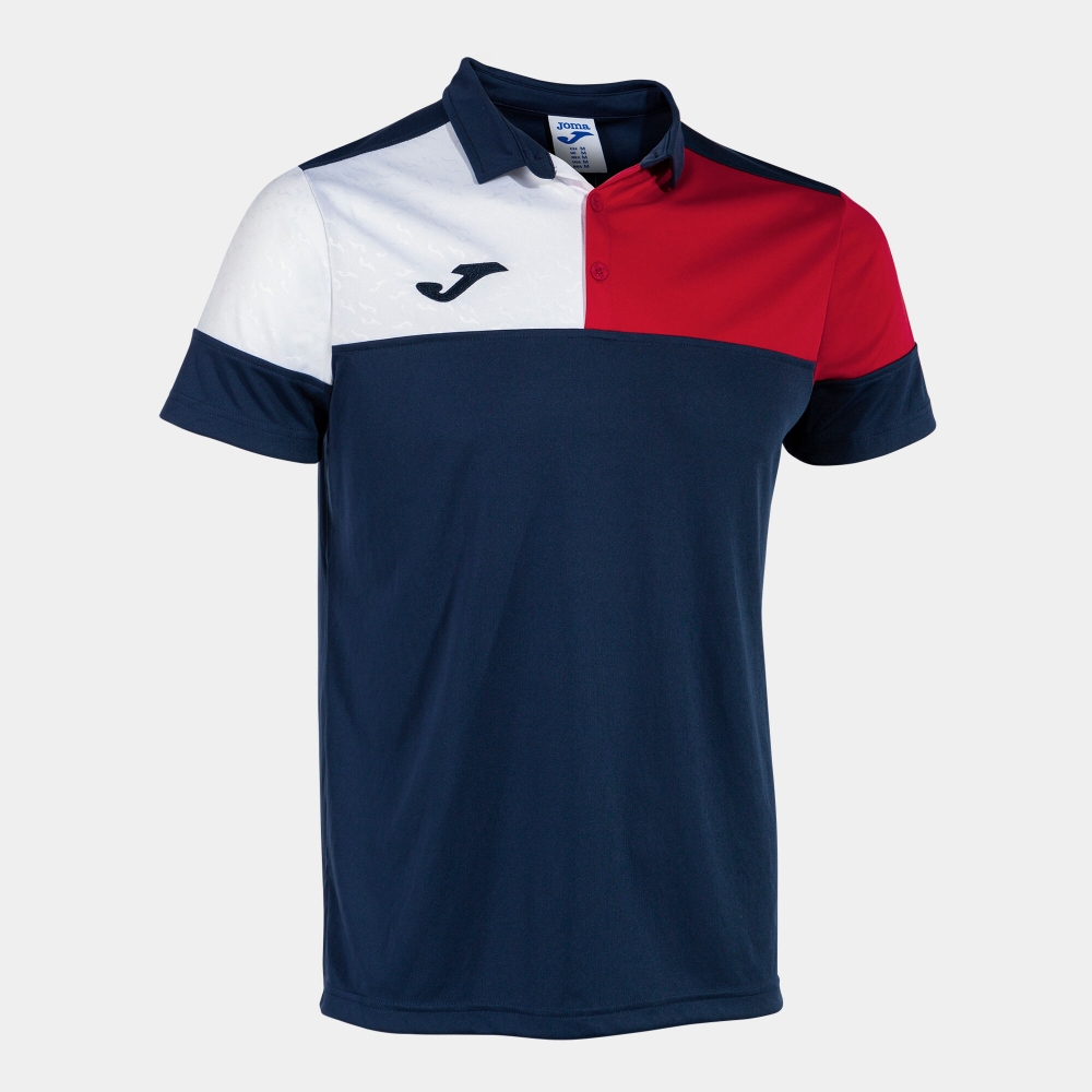 Tricouri polo Joma Crew V maneca scurta bleumarin rosu alb