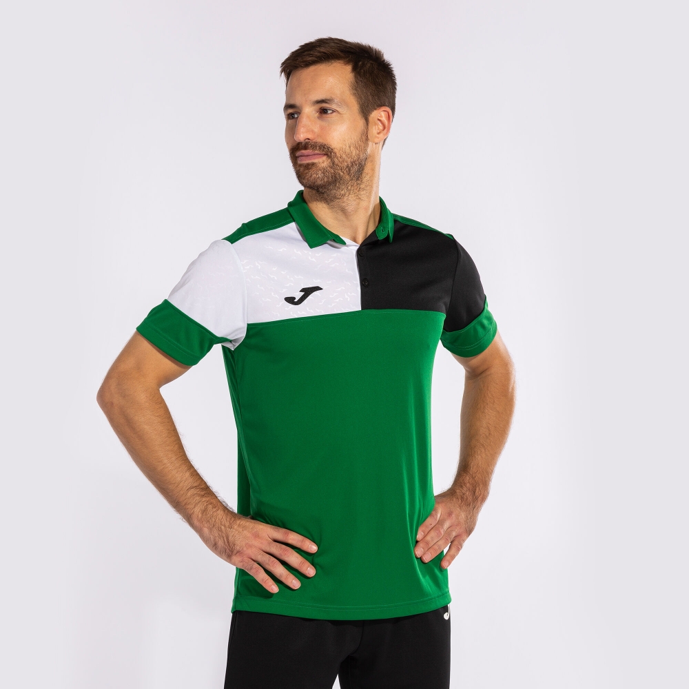 Tricouri polo Joma Crew V maneca scurta verde negru