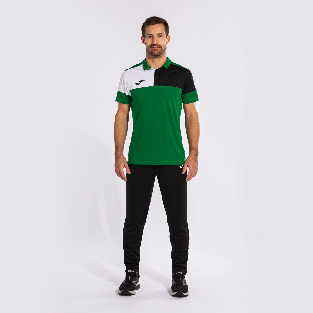 Tricouri polo Joma Crew V maneca scurta verde negru