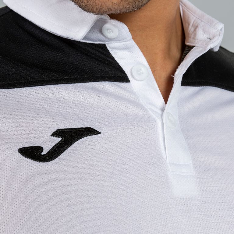 Tricouri Polo Joma Combi alb-negru cu maneca scurta