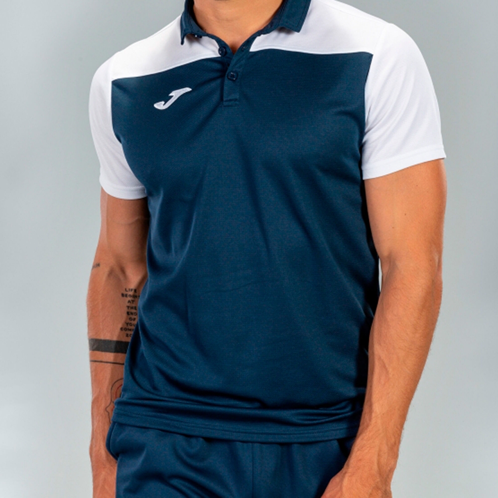 Tricouri Polo Joma Combi bleumarin-alb cu maneca scurta