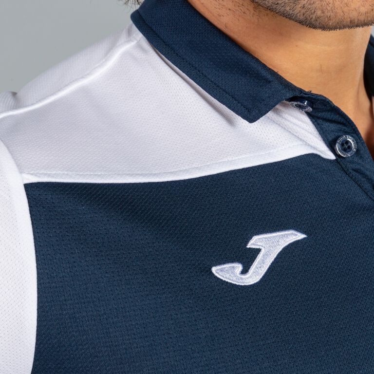 Tricouri Polo Joma Combi bleumarin-alb cu maneca scurta