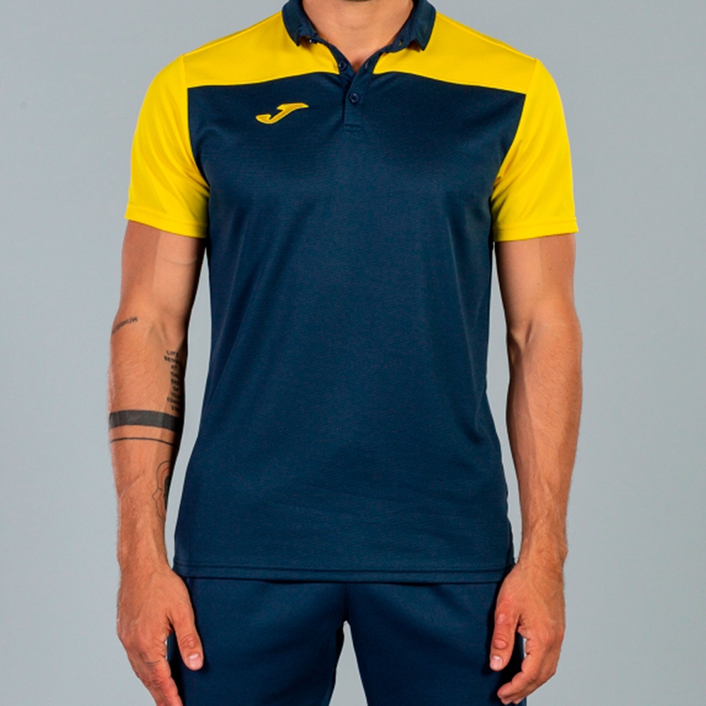 Tricouri Polo Joma Combi bleumarin-galben cu maneca scurta