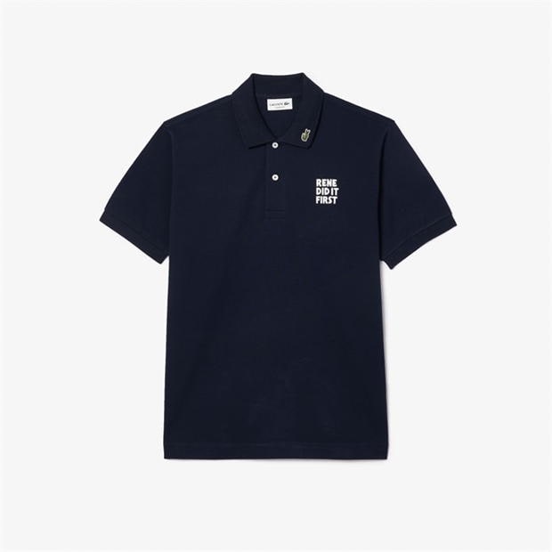 Tricou Tricouri polo Lacoste Embroidered bleumarin albastru