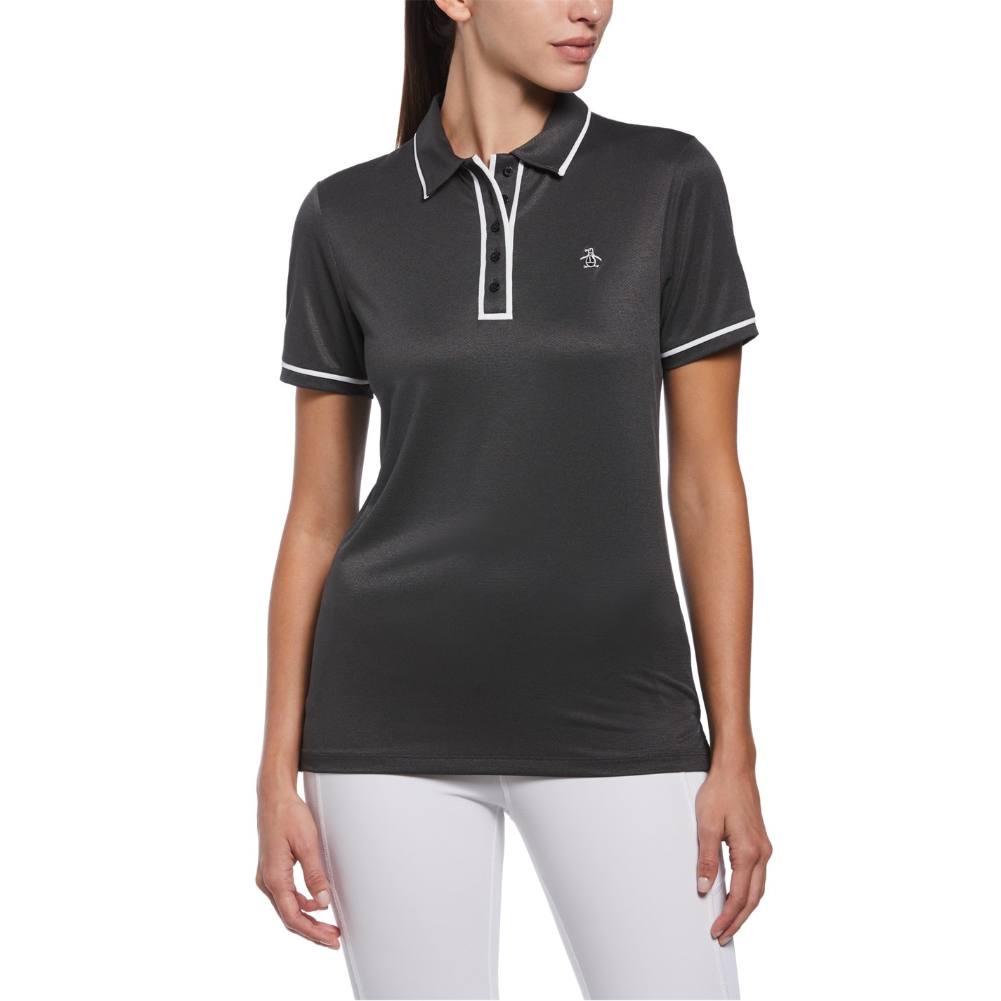 Tricouri polo Original Penguin Golf Ess Prf femei gri