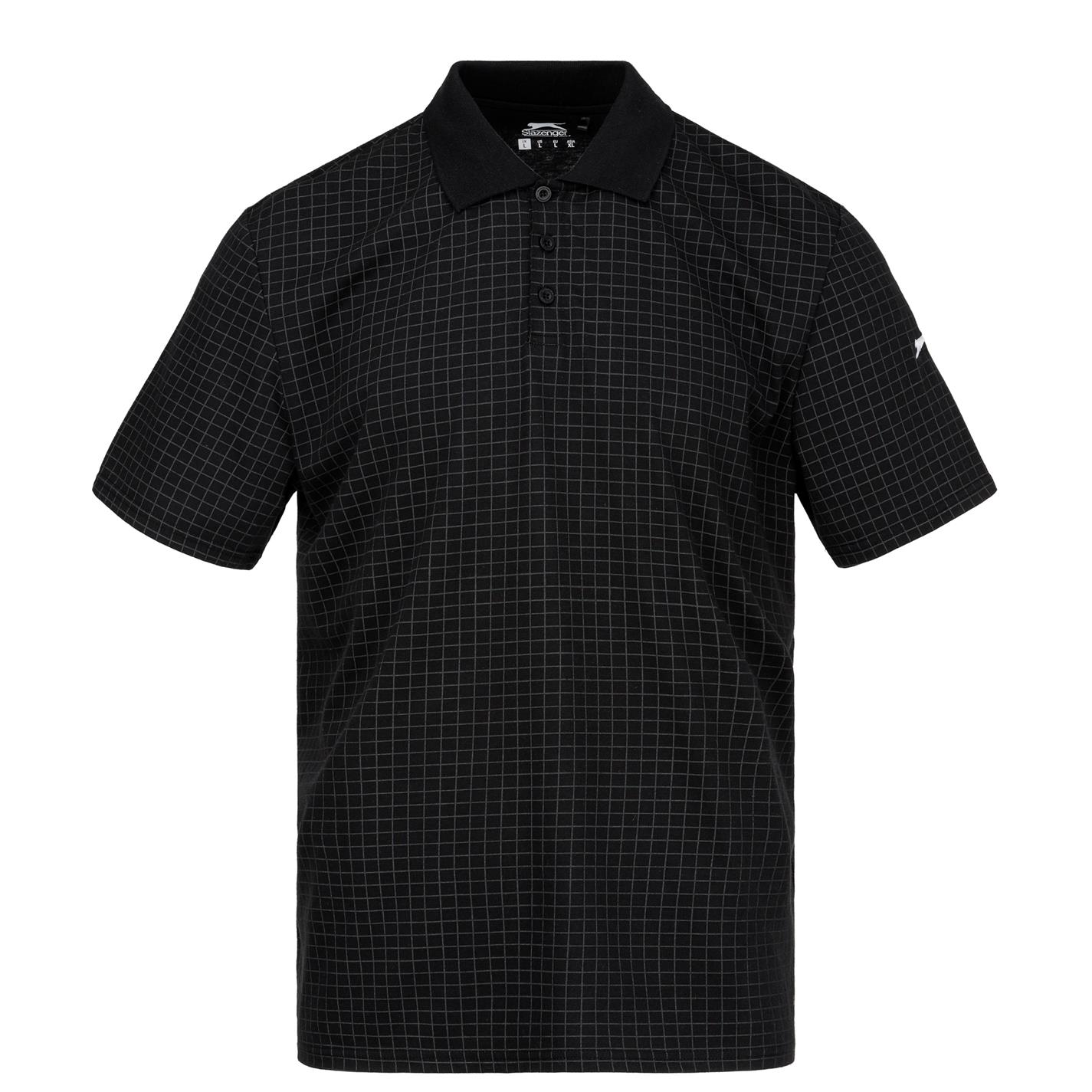 Tricouri polo pentru golf Slazenger Check pentru Barbati negru