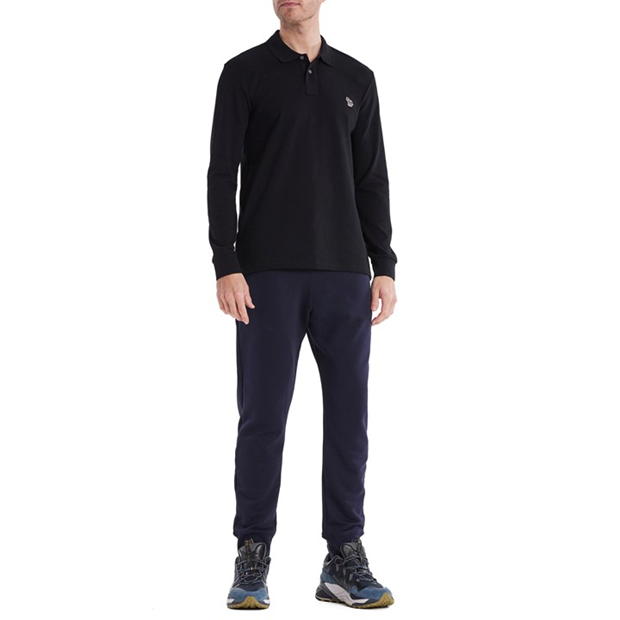 Tricouri Polo PS Paul Smith cu Maneca Lunga imprimeu zebra negru