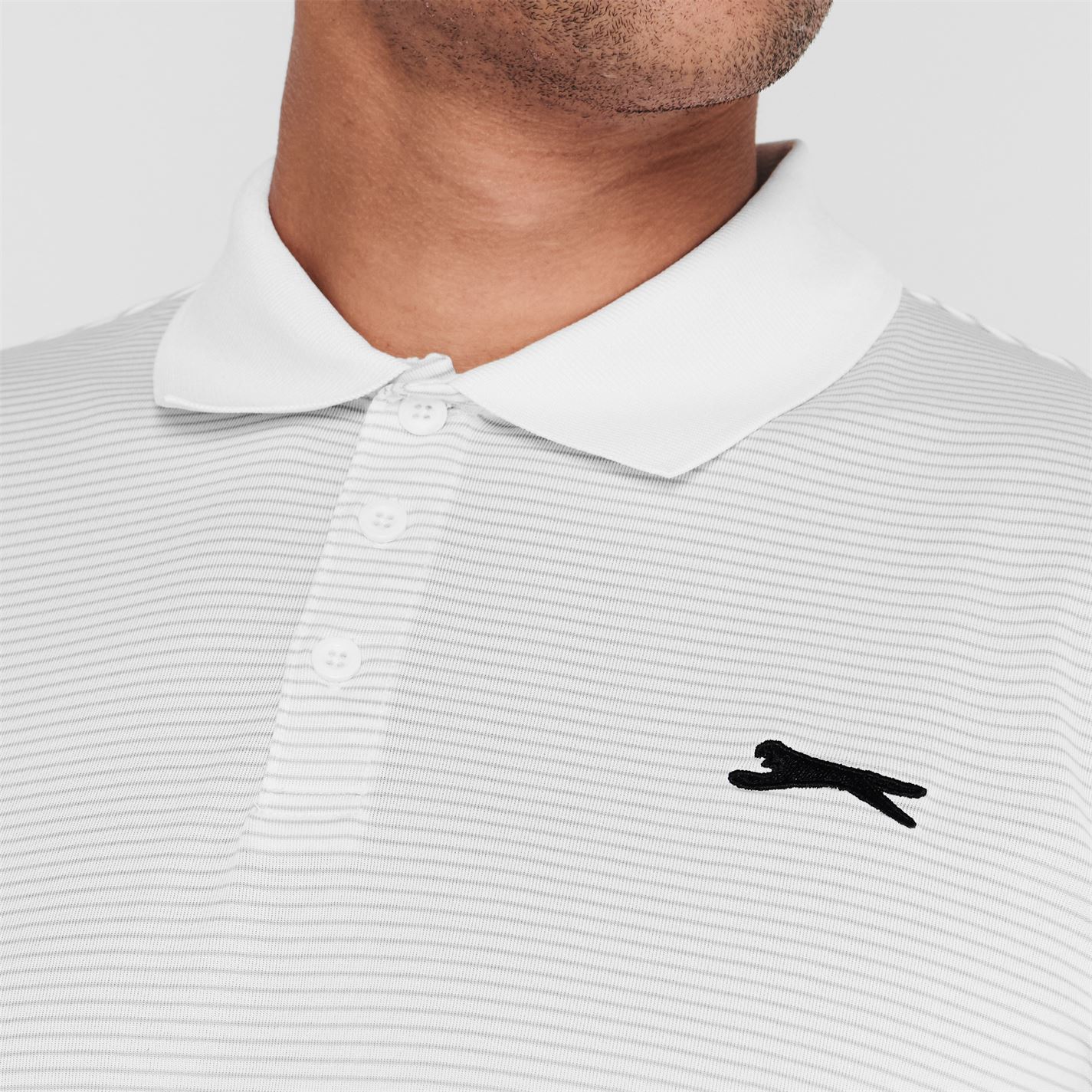 Tricouri Polo Slazenger Micro cu dungi Golf pentru Barbati alb