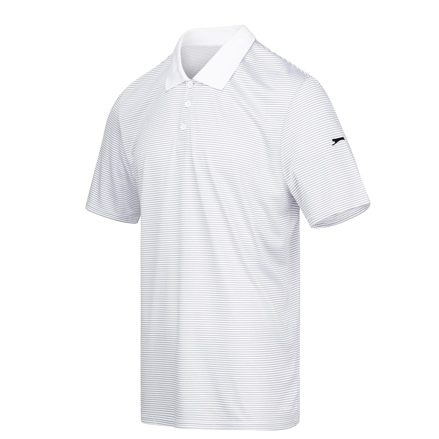 Tricouri Polo Slazenger Micro cu dungi Golf pentru Barbati alb