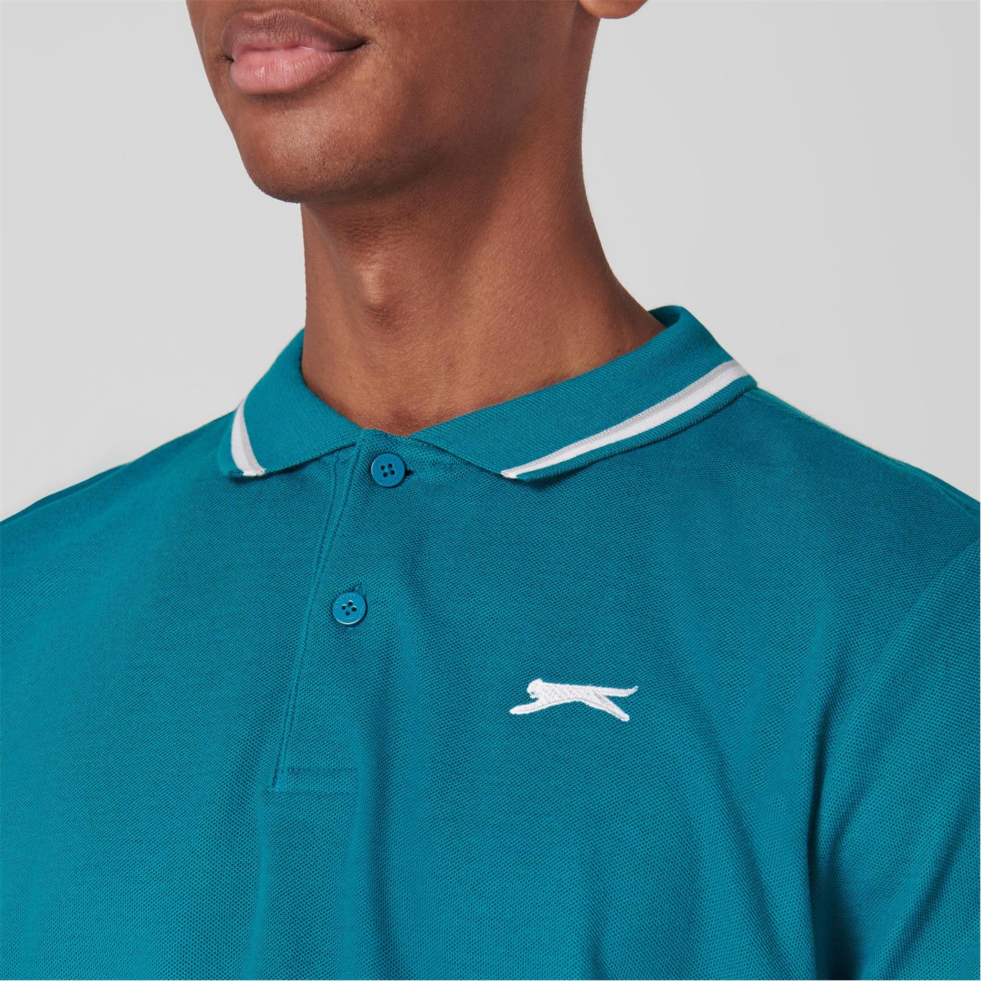 Tricouri Polo Slazenger Tipped pentru Barbati bleu albastru