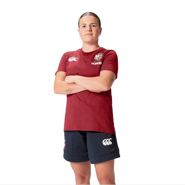 Tricouri sport Canterbury British and Irish Lions 2024 pentru femei rosu dahlia