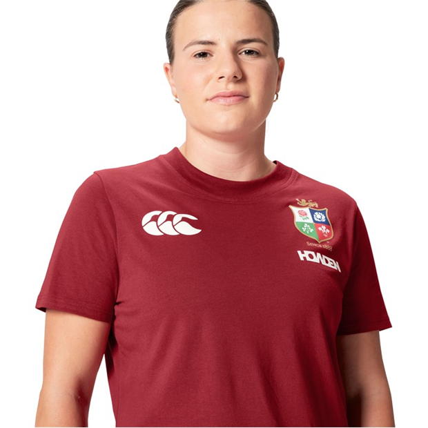 Tricouri sport Canterbury British and Irish Lions 2024 pentru femei rosu dahlia