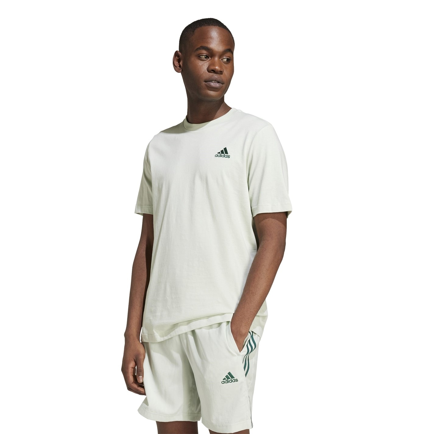 Tricouri Tricou cu logo adidas Essentials Single Jersey - pentru Barbati gri verde