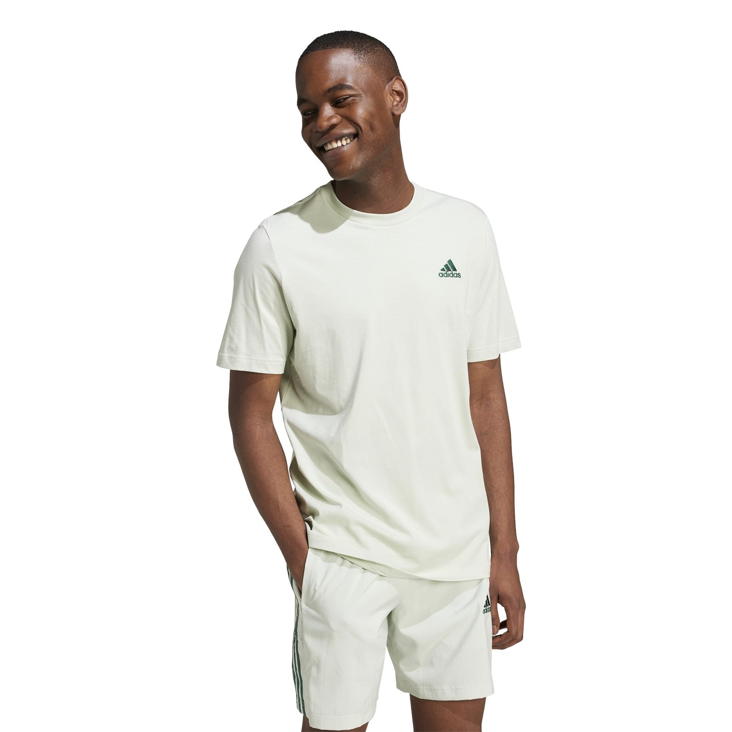 Tricouri Tricou cu logo adidas Essentials Single Jersey - pentru Barbati gri verde