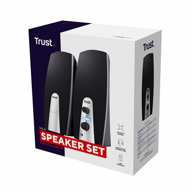 Set Trust Mila 2.0 PC Speaker - negru and argintiu