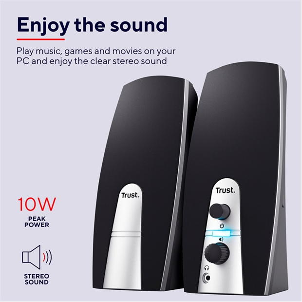 Set Trust Mila 2.0 PC Speaker - negru and argintiu