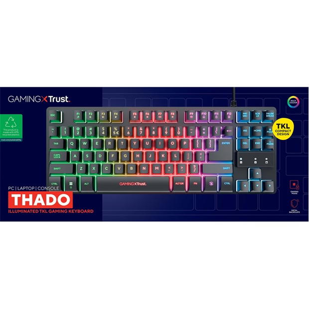 Trust GXT833 Thado TKL Keyboard negru