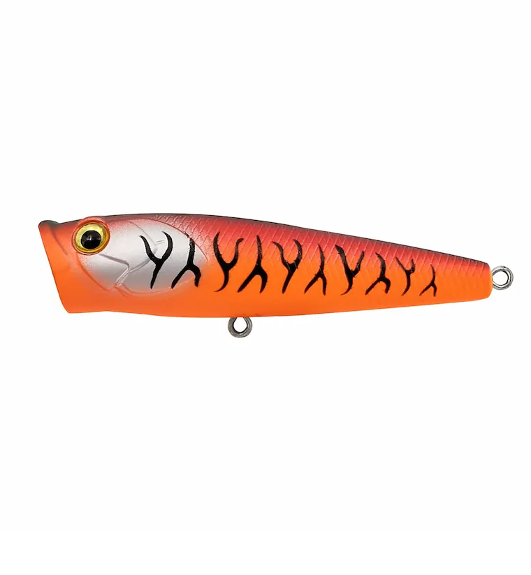 VOBLER BURPY POPPER 6,5CM 6,3G portocaliu TIGER marime 10 MUSTAD