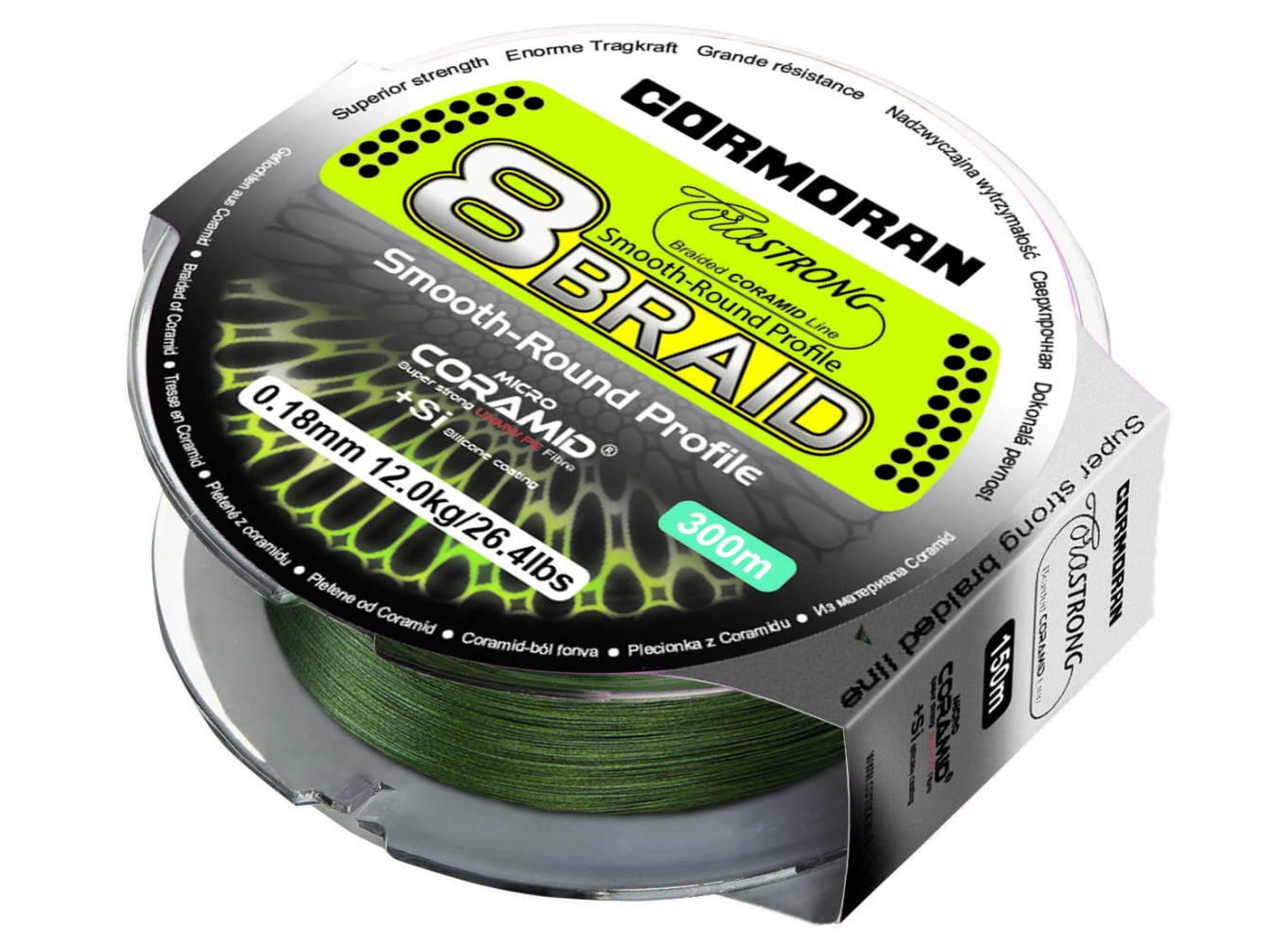 XX FIR CORM CORASTRONG 8BRAID VERDE 035MM 37,5KG 300M CORMORAN